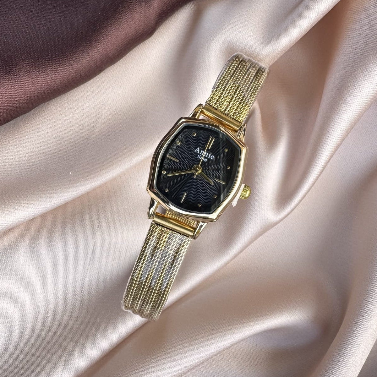 TFC Black Square Gold Plated Watch
