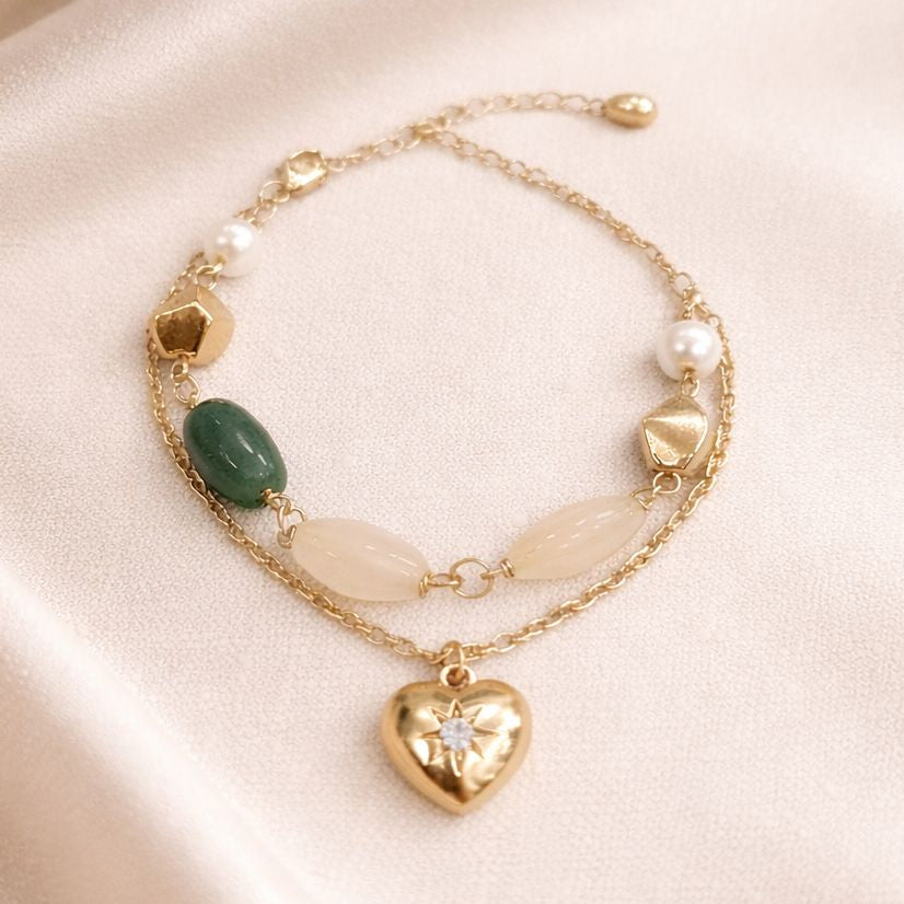 TFC Pearl Care Gold Plated Layered Bracelet