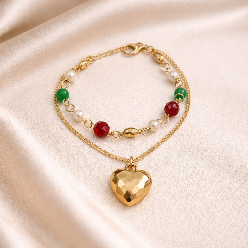 TFC Adore Heart Charms Gold Plated Bracelet