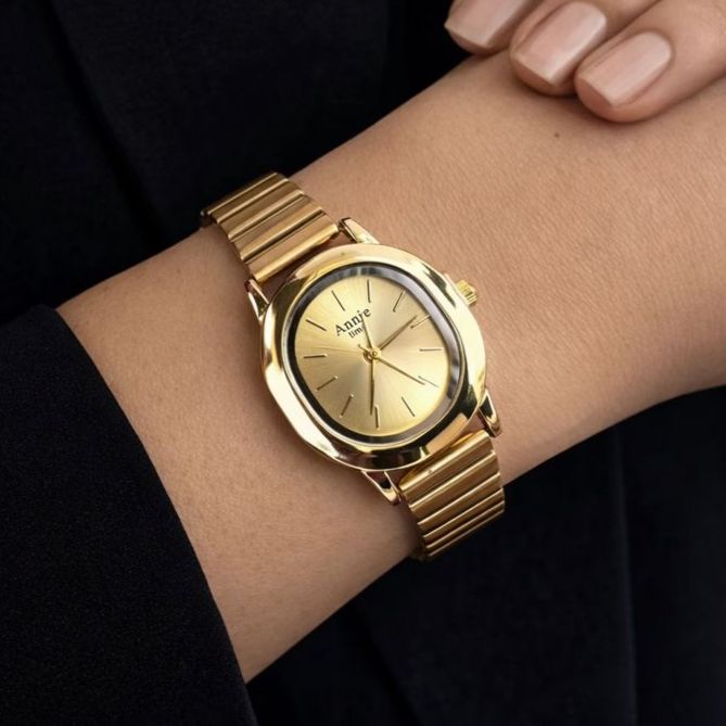 TFC Oval Design Gold Plated Watch