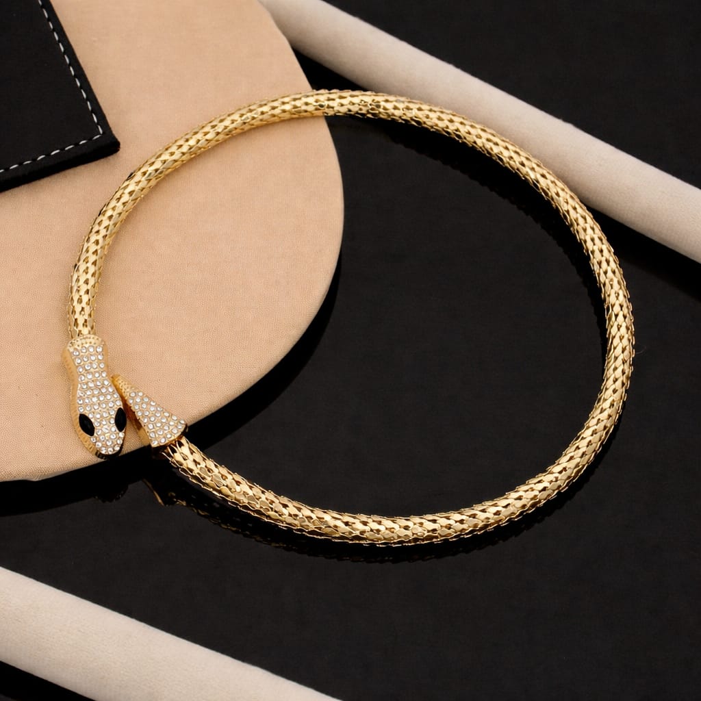 TFC Fierce Naag Mesh Gold Plated Necklace (Black eye)
