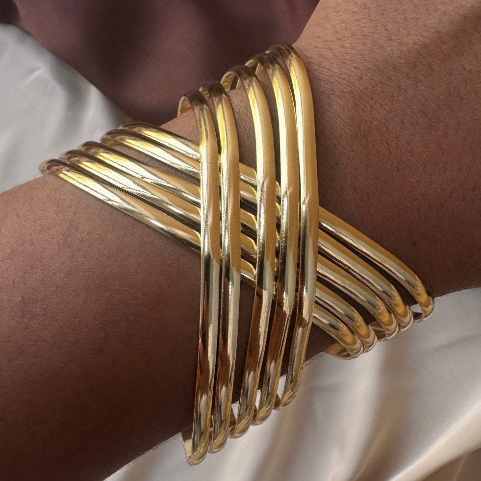 TFC Cross Line Gold Plated Adjustable Bracelet