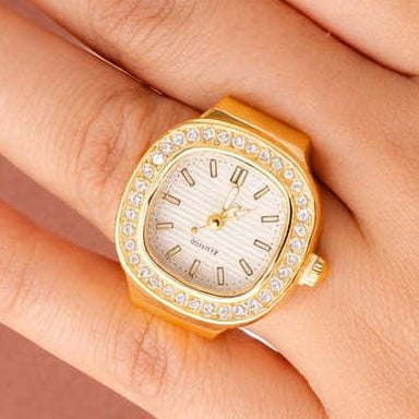 TFC Diamond Aura Timepiece Adjustable Watch Ring