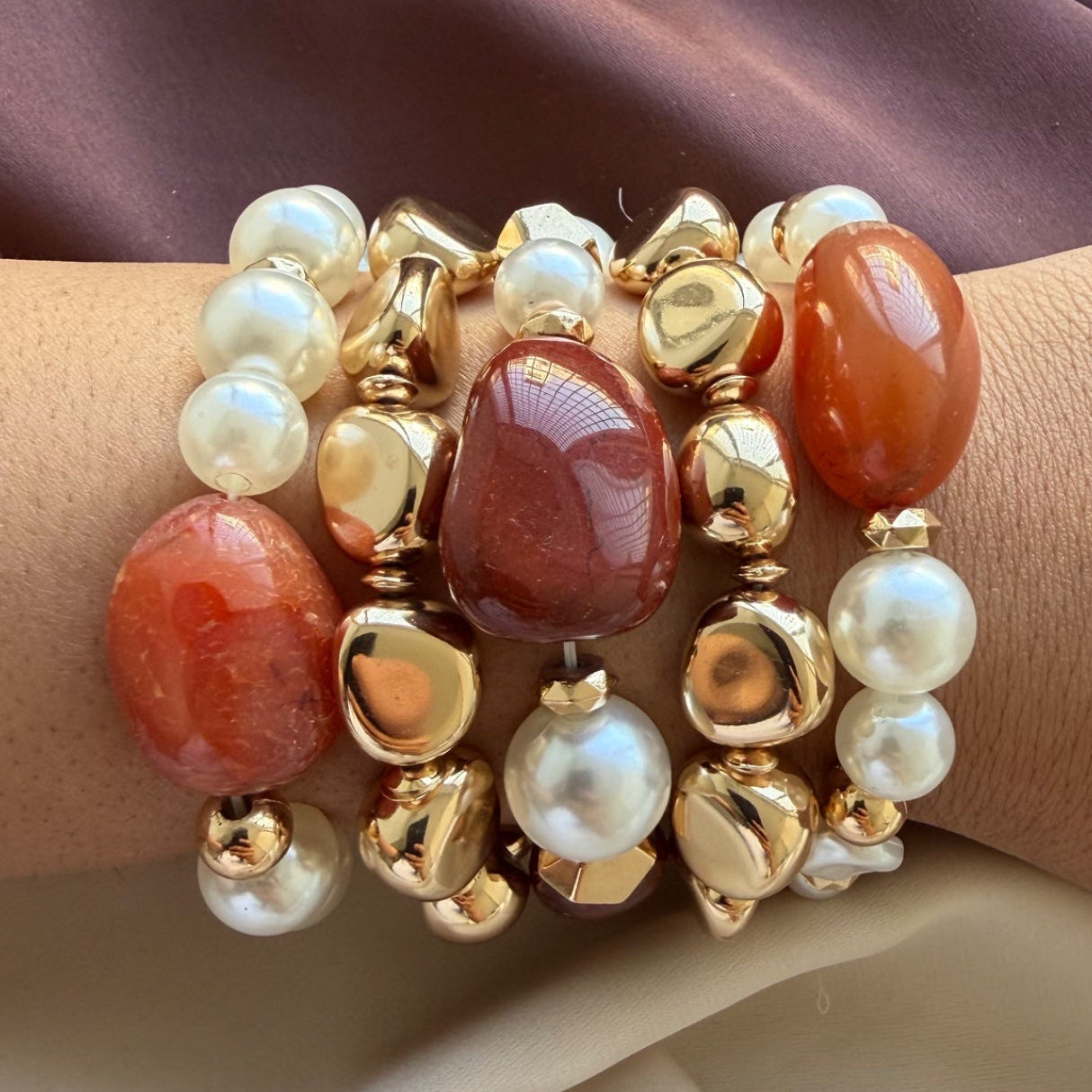TFC Chunkey Stack Gold Plated Bracelet Set of 5