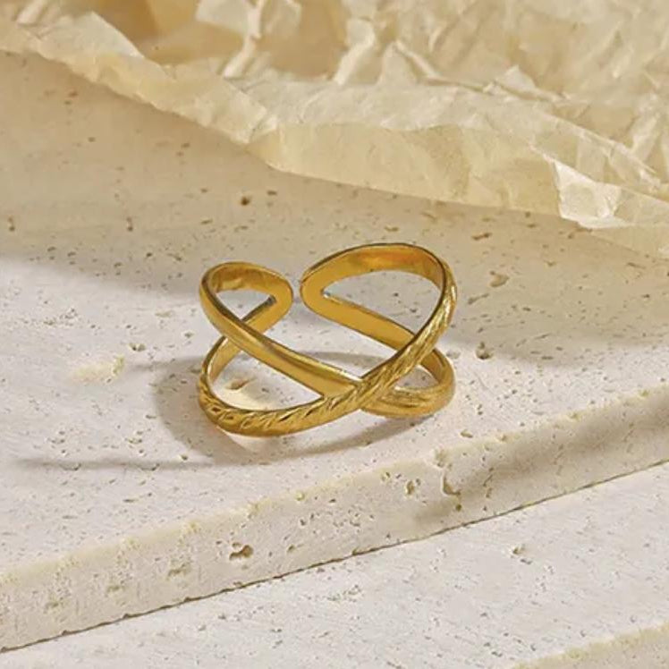 TFC Crossing Gold Plated Adjustable Ring