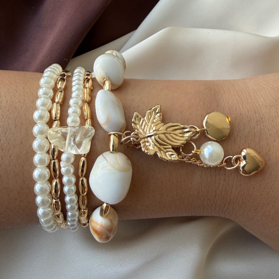 TFC Snow Ball Gold Plated Bracelet (set of 5)