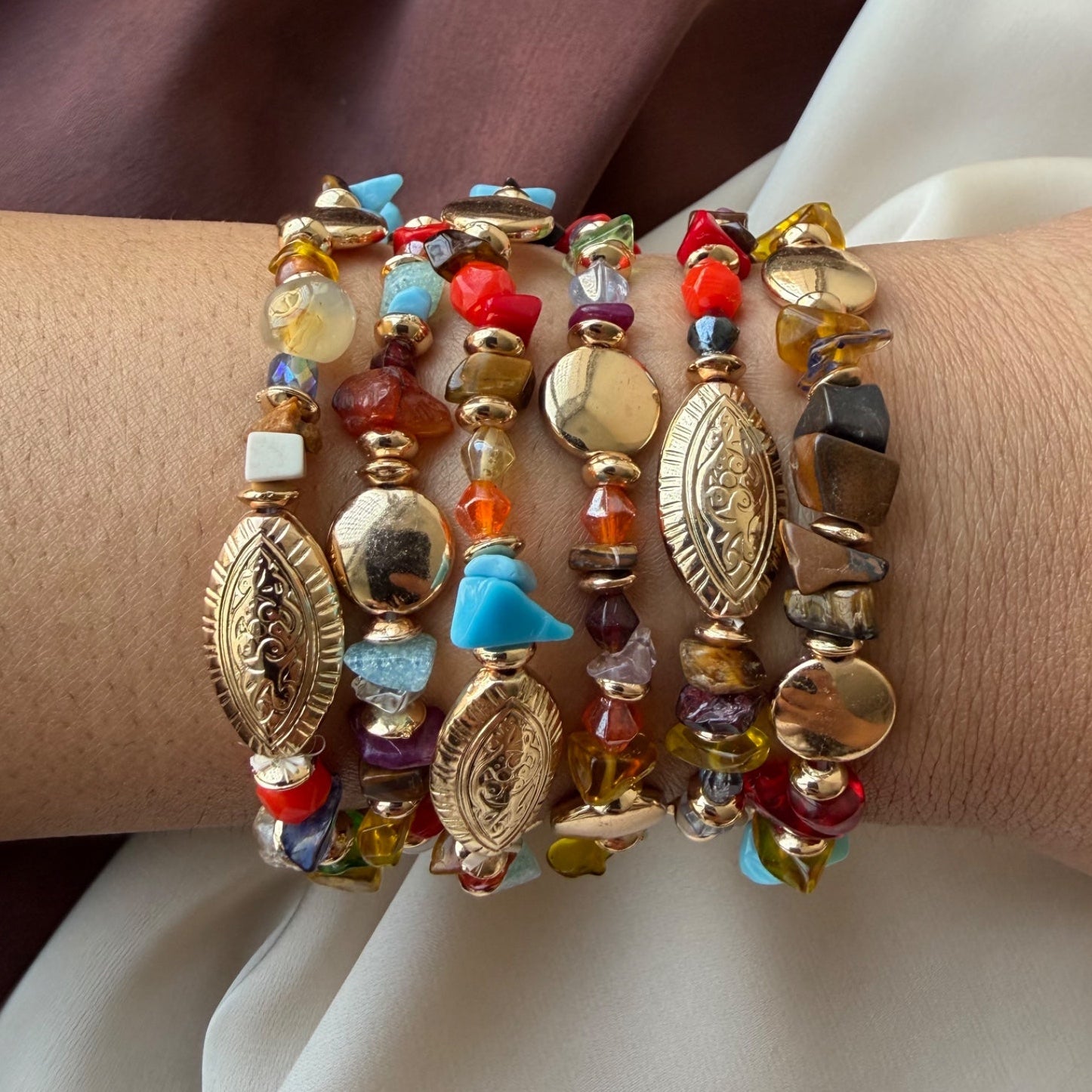 TFC Colour Bliss Gold Plated Bracelet (set of 6)