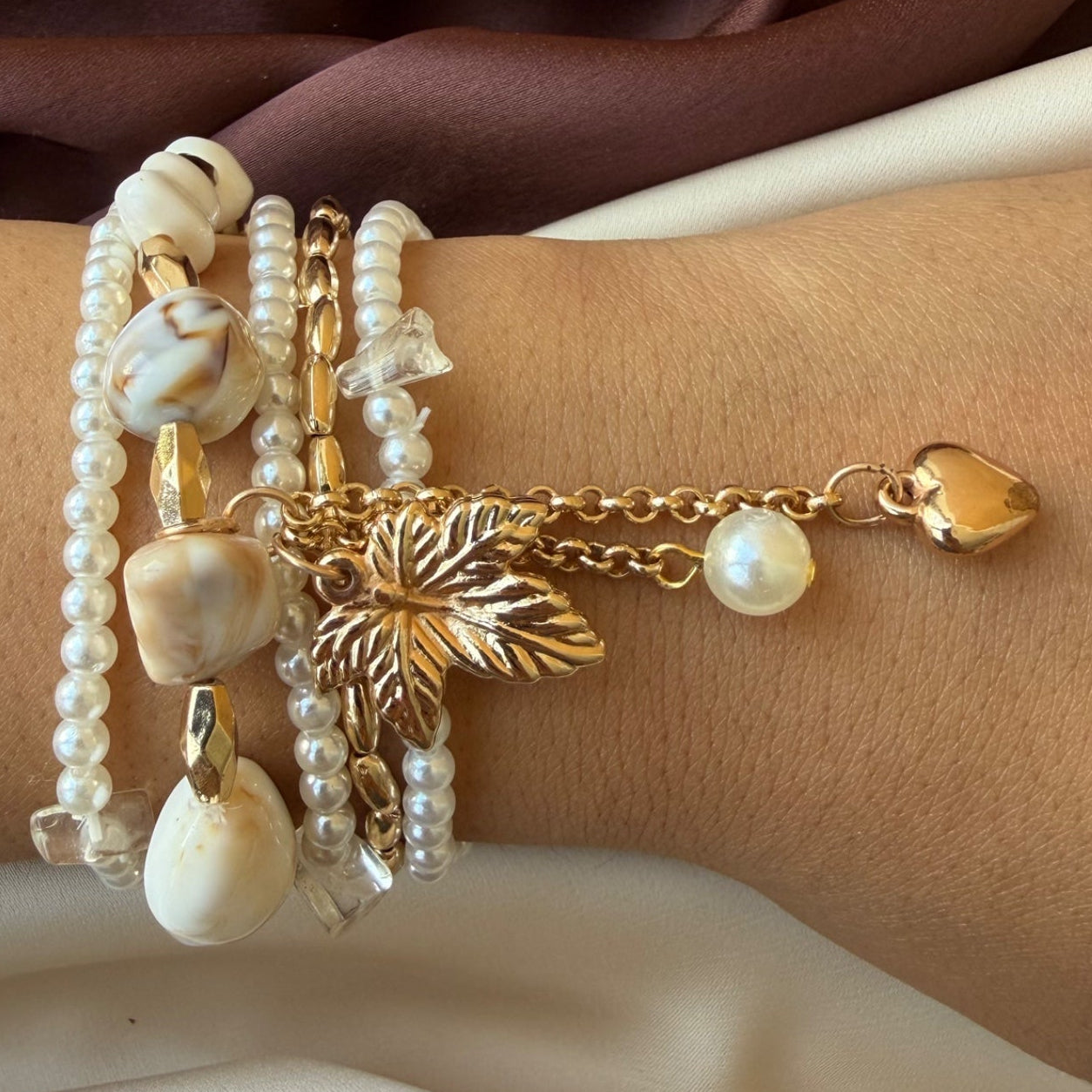 TFC Snow Ball Gold Plated Bracelet (set of 5)