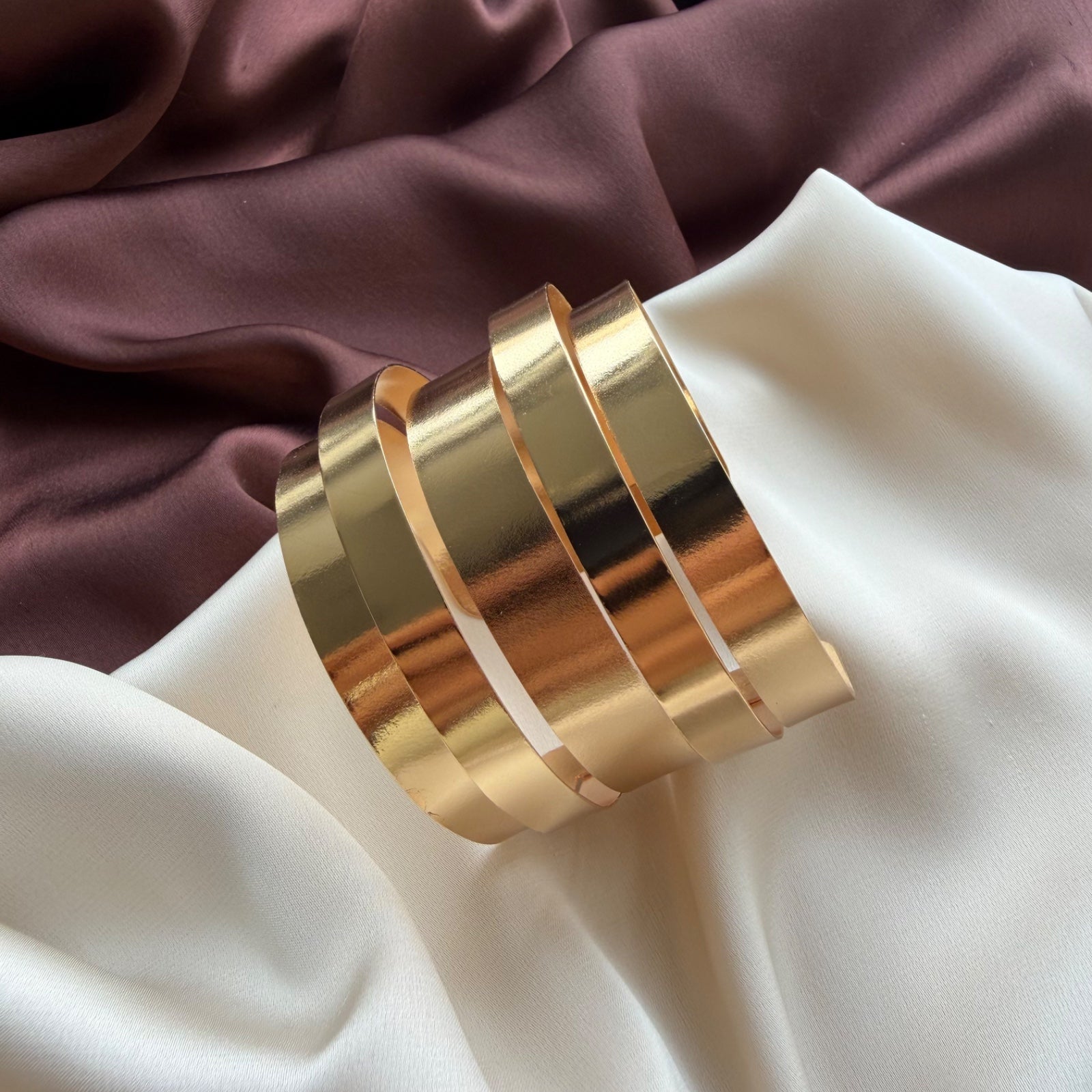 TFC Liner Designer Gold Plated Cuff Bracelet