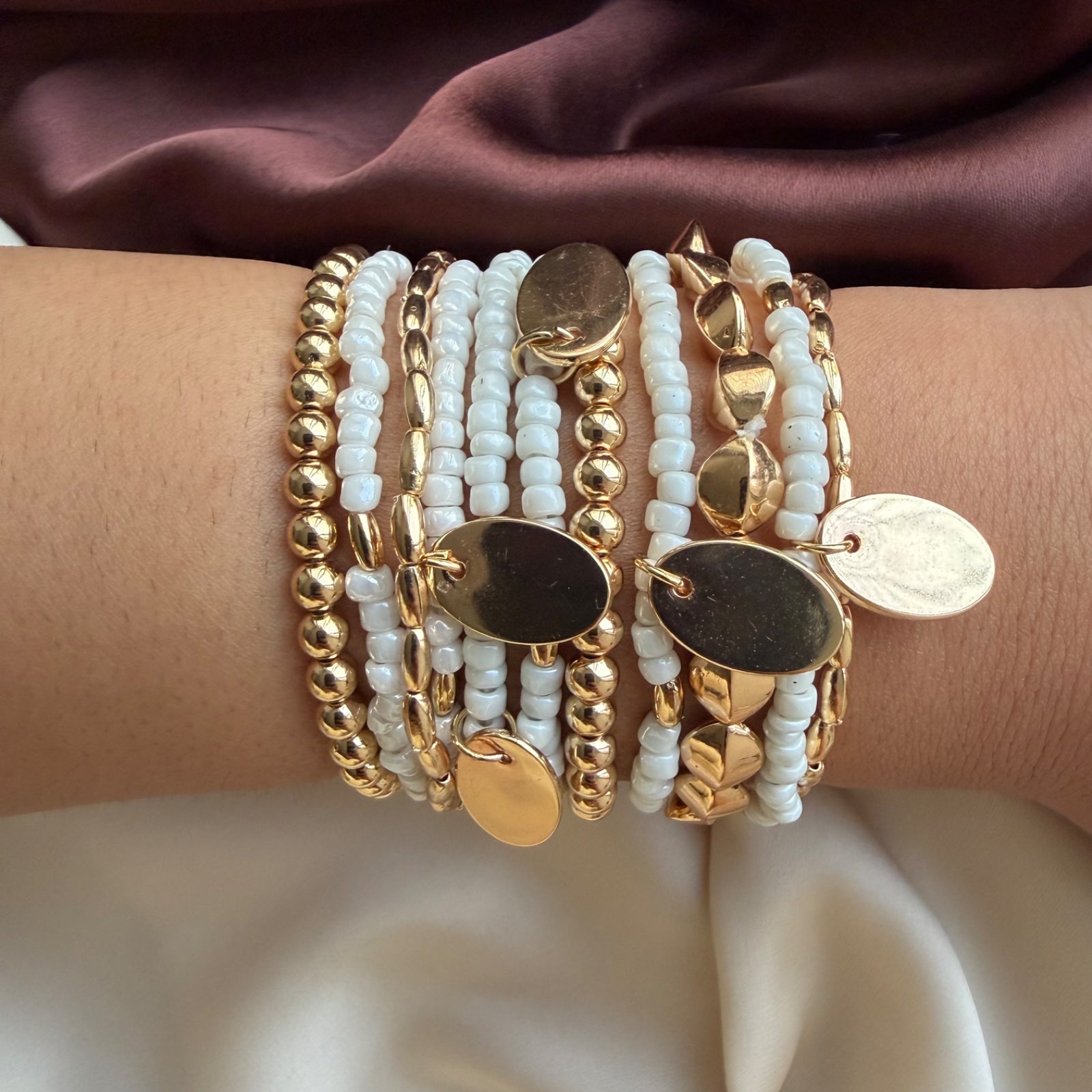 TFC Plain White Gold Plated Bracelet (set of 11)