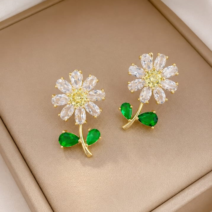 TFC Sun Flower Gold Plated Earrings