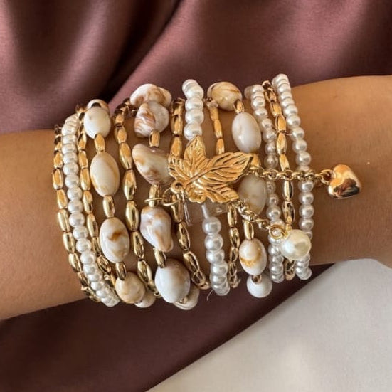 TFC Snow Shell Gold Plated Bracelet Set 13