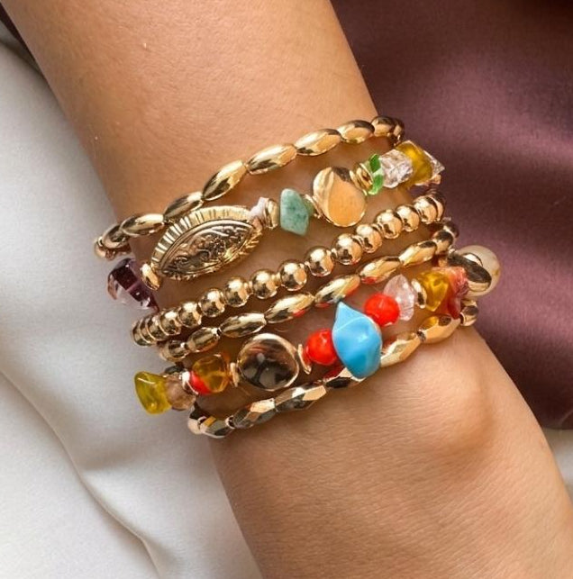 TFC Rainbow Shot Gold Plated Bracelet Set 6