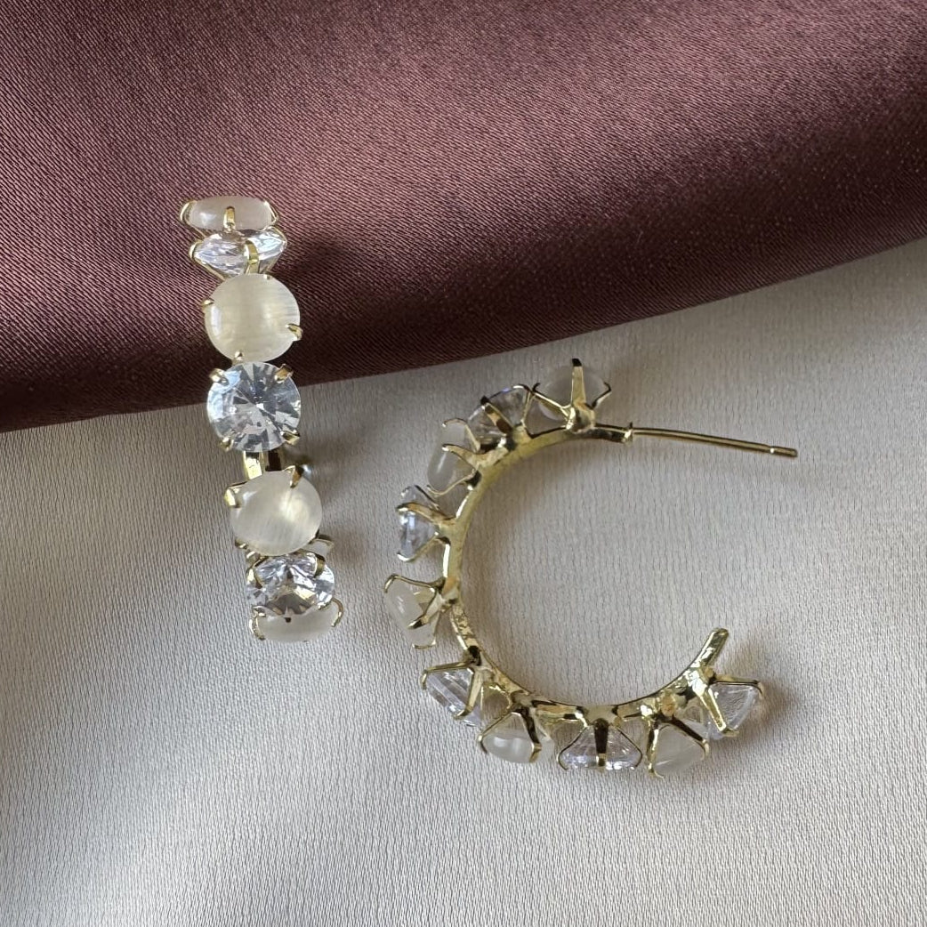 TFC White Stone Silver Plated Earrings