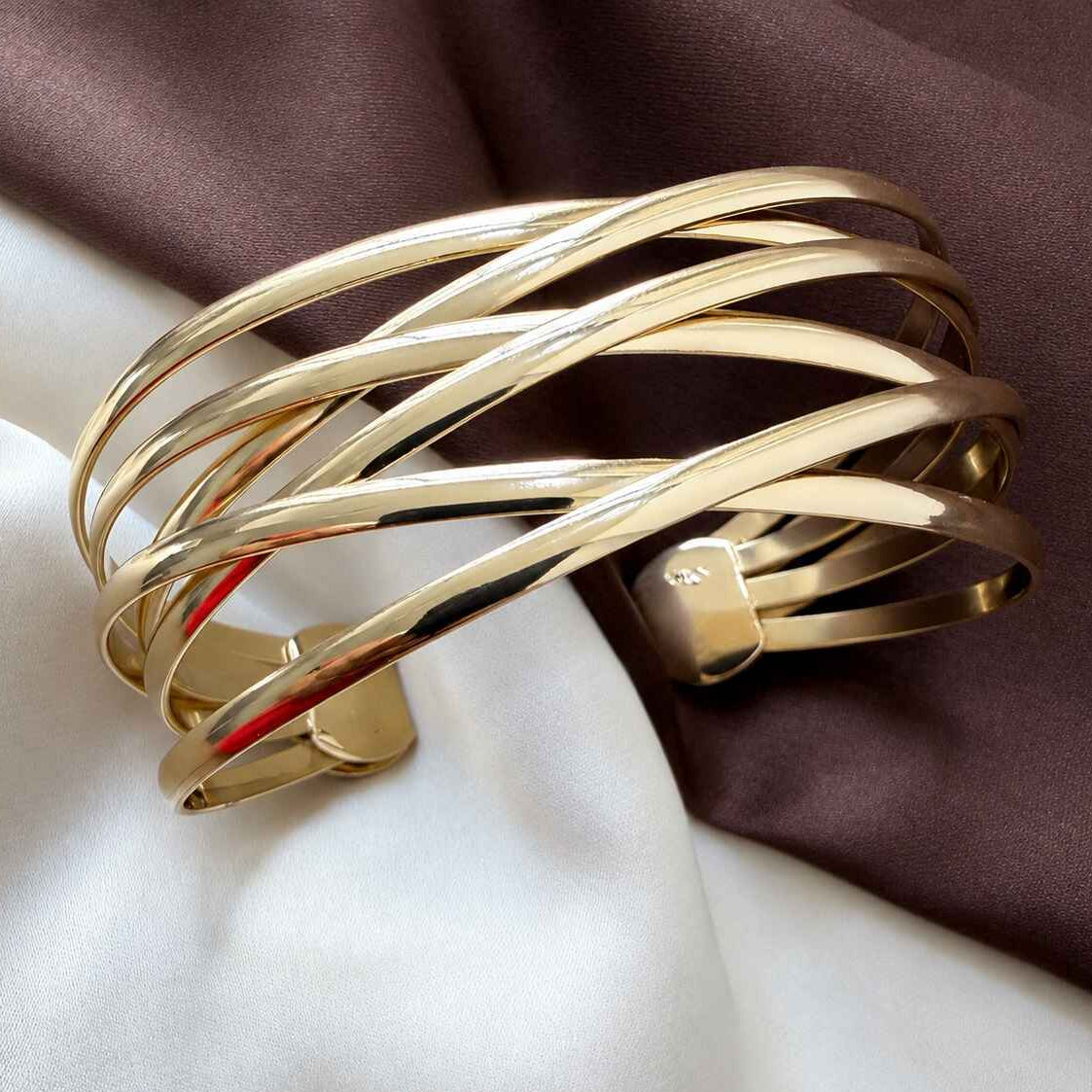 TFC Adjustable Infinity Layer Gold Plated Cuff Bracelet