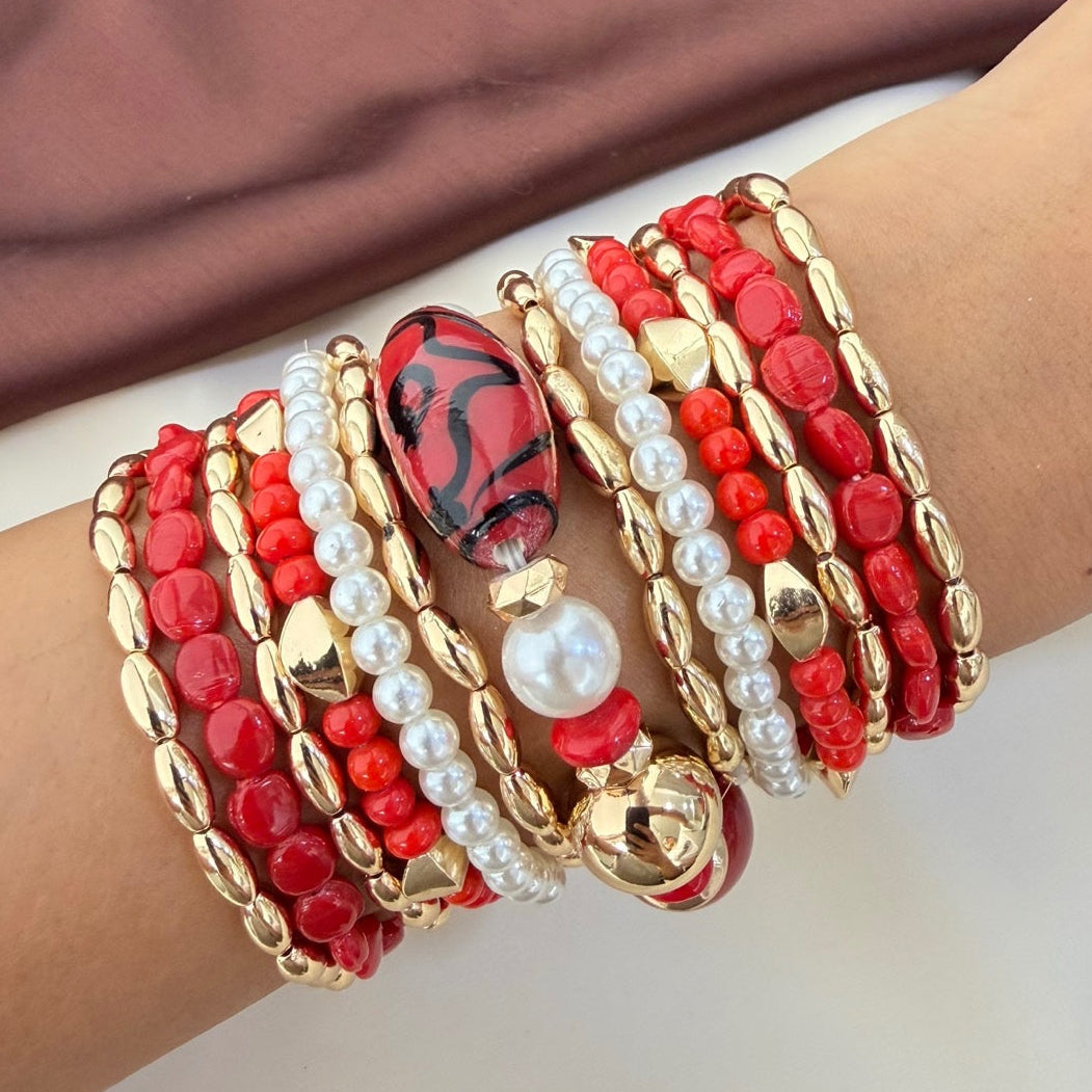 TFC New Red Gold Plated Bracelet (set of 13)