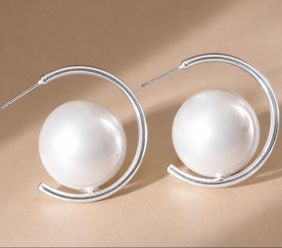 TFC Pearl Ranger Silver Plated Stud Earrings