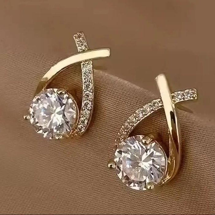 TFC Diamond Gold Plated Stud Earrings