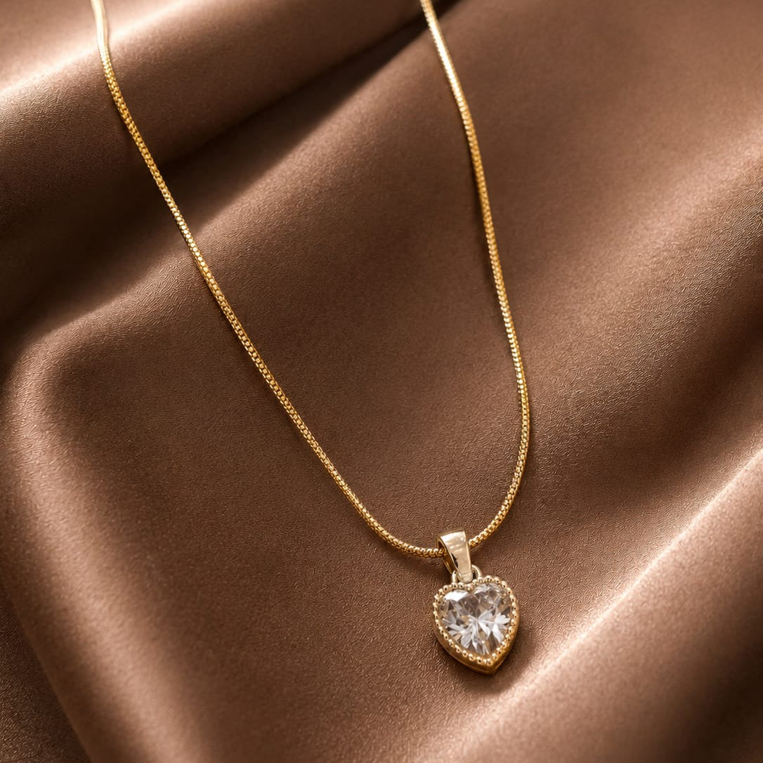 TFC Golden Heart Gold Plated Pendant Necklace