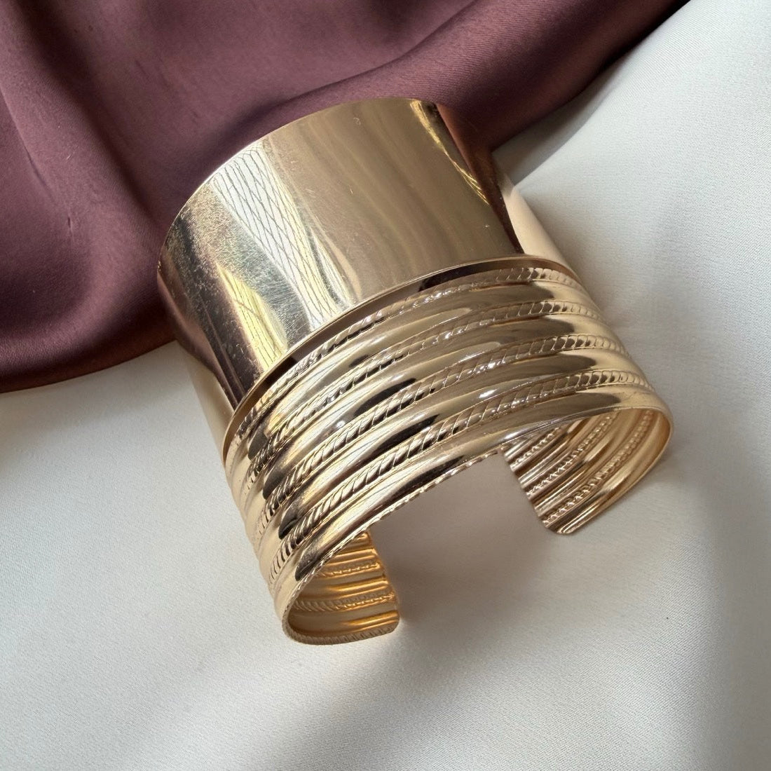 TFC Adjustable Antique Gold Plated Cuff Bracelet