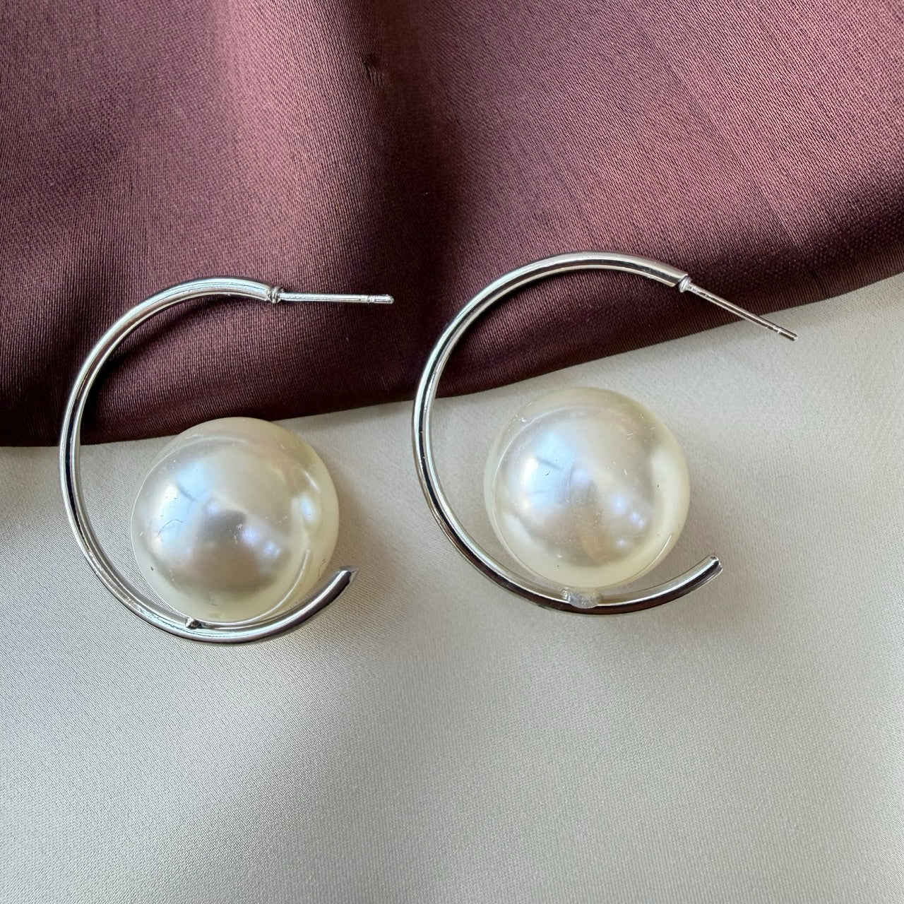 TFC Pearl Ranger Silver Plated Stud Earrings