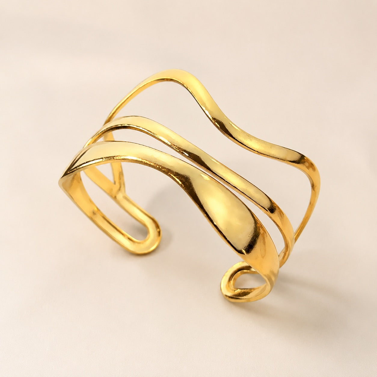 TFC Adjustable Summer Tide Gold Plated Cuff Bracelet