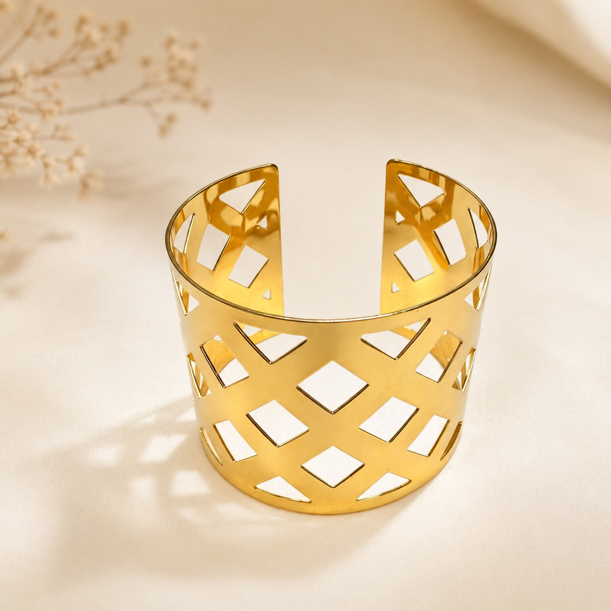 TFC Adjustable Aurum Net Gold Plated Cuff Bracelet
