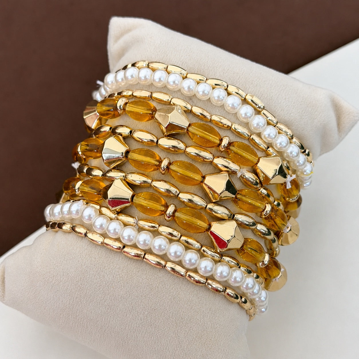 TFC Stretchable Yellow Gold Plated Bracelet (set of 11)