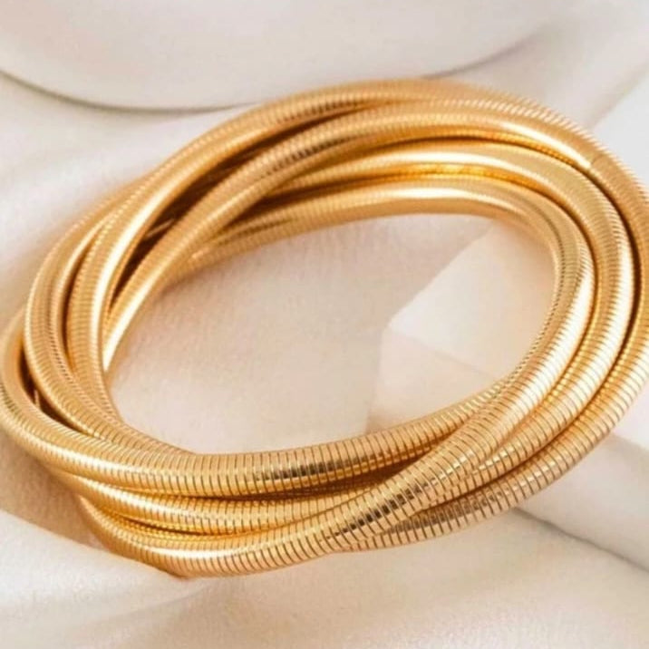 TFC Size 2.6 Twisted Gold Plated Bracelet Bangle