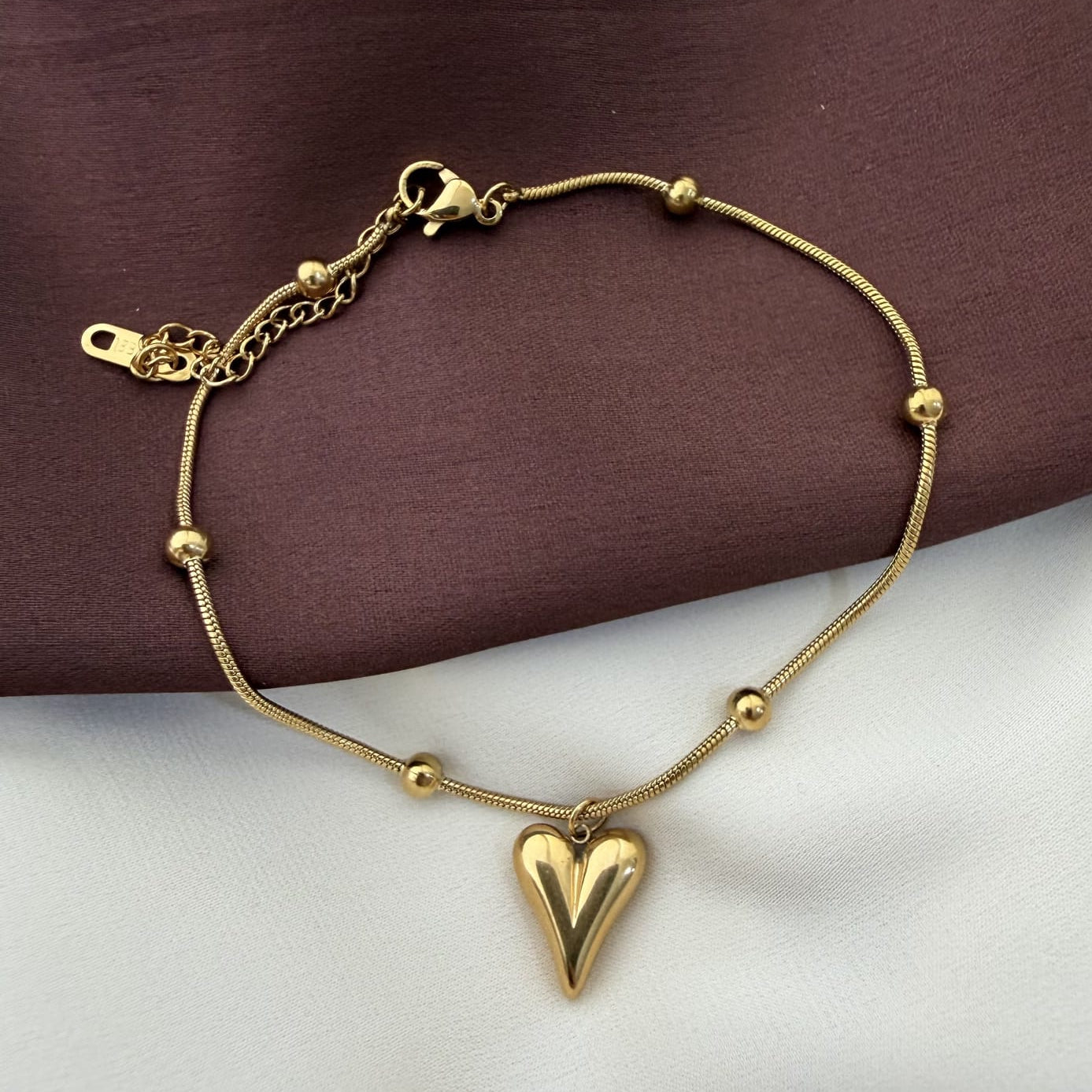 TFC Heart Locket Gold Plated Chain Bracelet