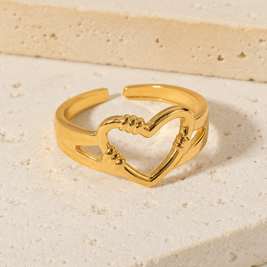 TFC Adjustable Heart Love Gold Plated Ring