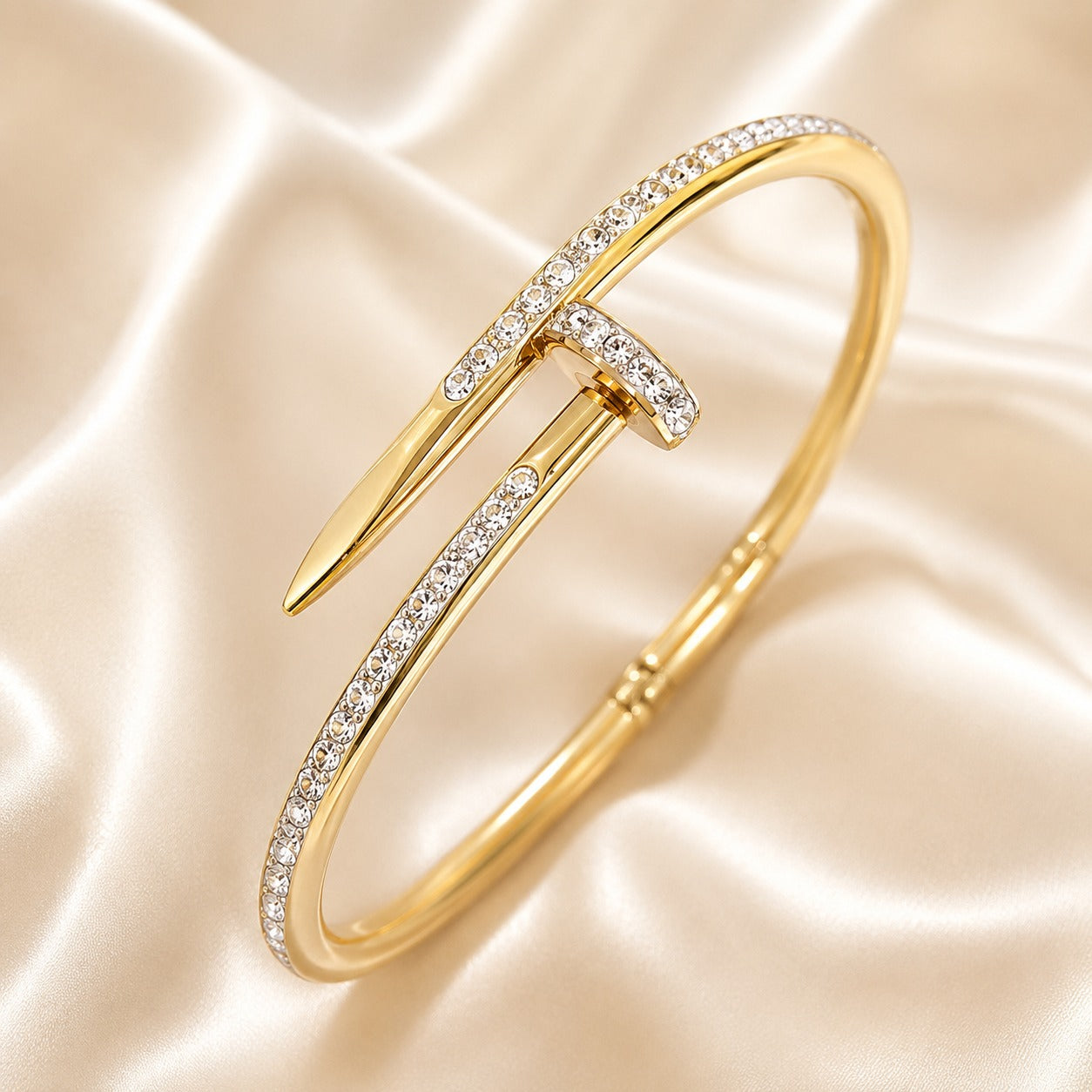 TFC Size 2.6 Royal Diamond Line Gold Plated Bracelet Bangle