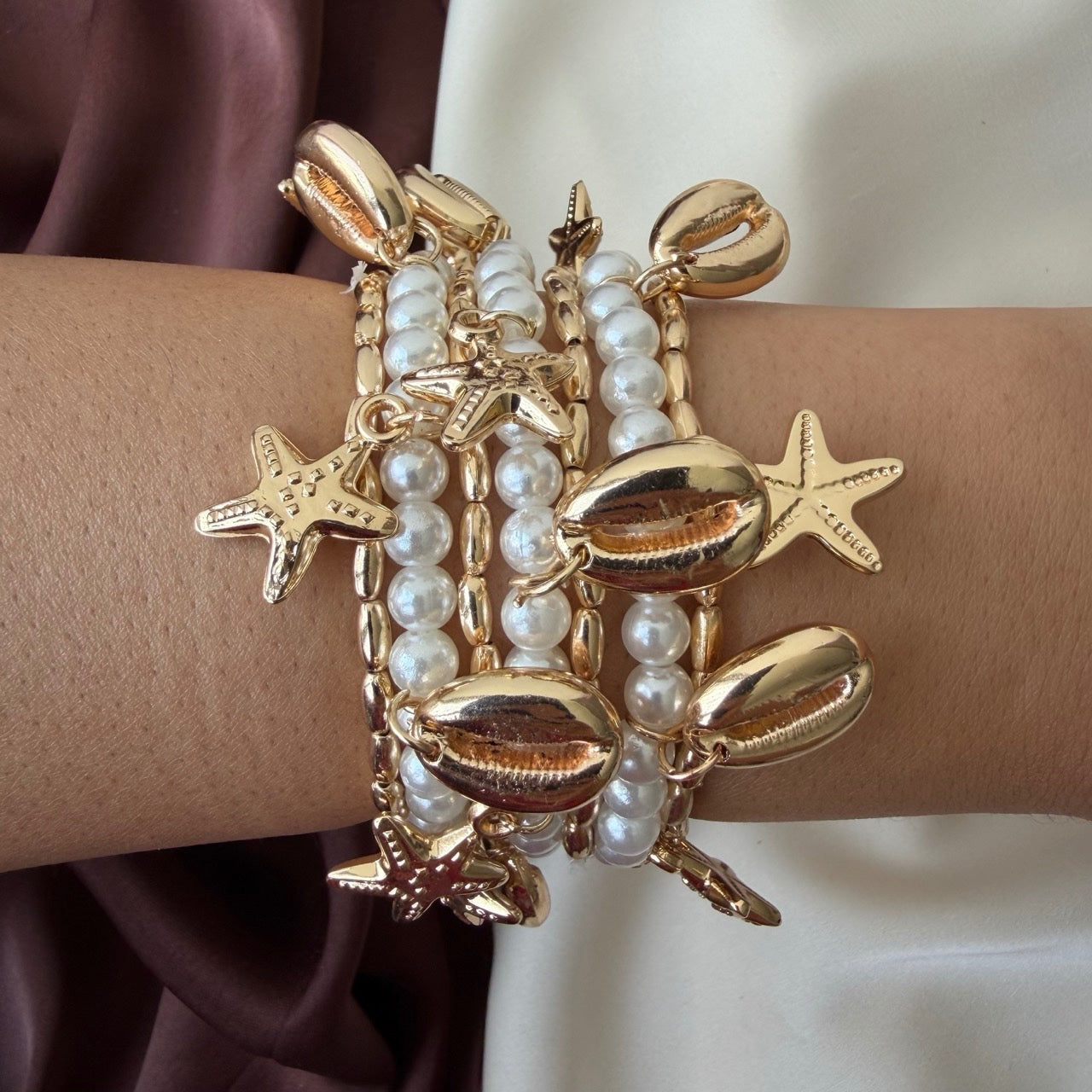 TFC Sea Shine Gold Plated Bracelet (set of 7)