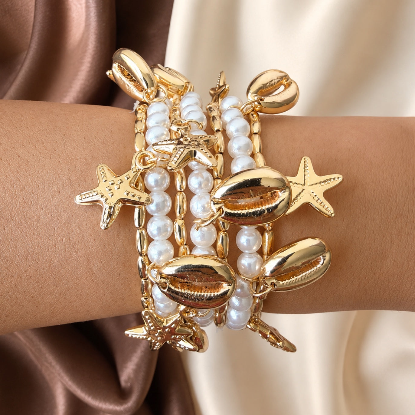 TFC Sea Shine Gold Plated Bracelet (set of 7)