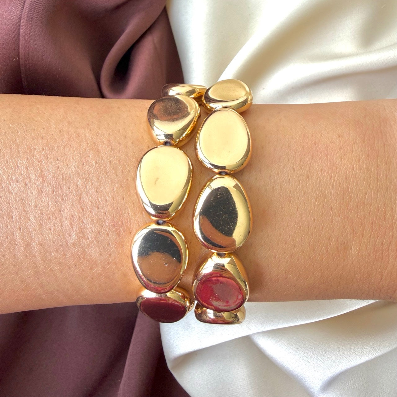 TFC Royal Pebble Gold Plated Bracelet (set of 2)