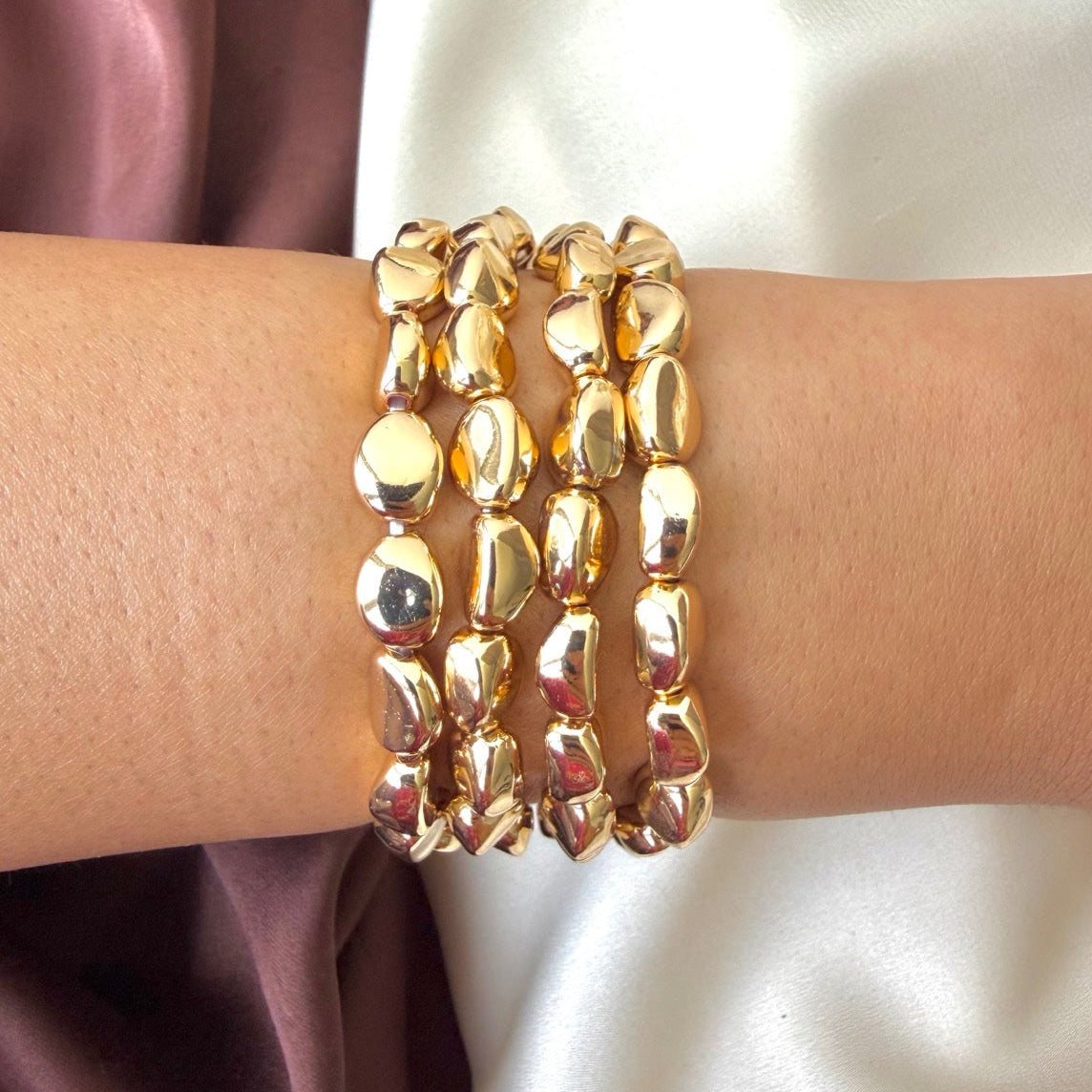 TFC Luna Disc Gold Plated Bracelet (set of 4)