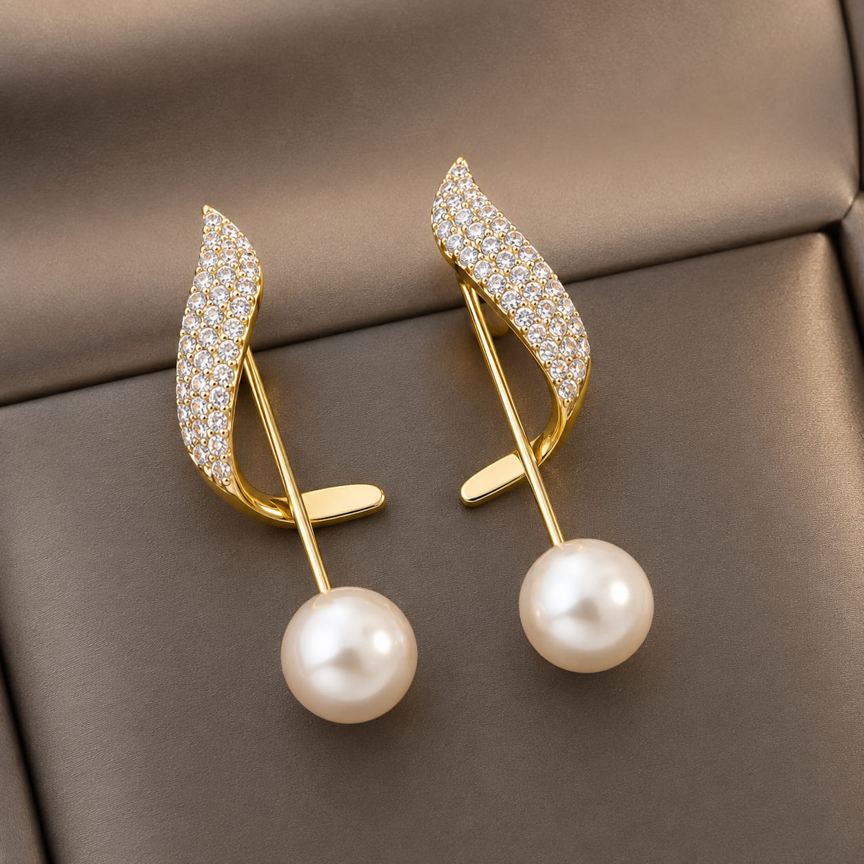 TFC Pearl Bell Gold Plated Dangler Earrings