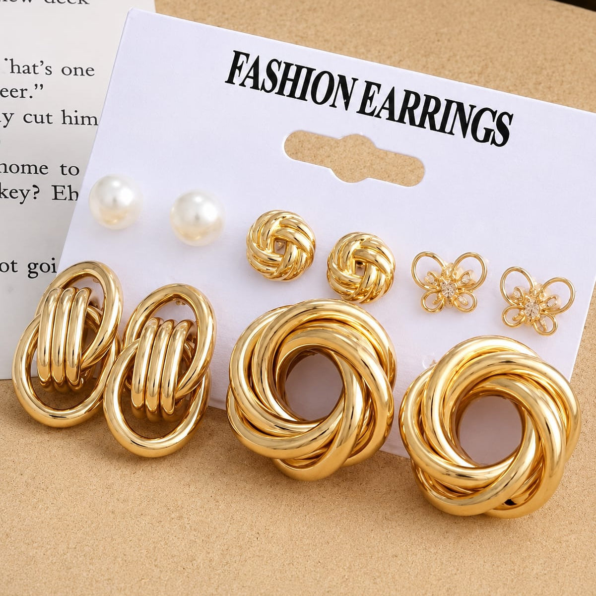 TFC Everyday Essential Gold Plated Earrings (combo set)