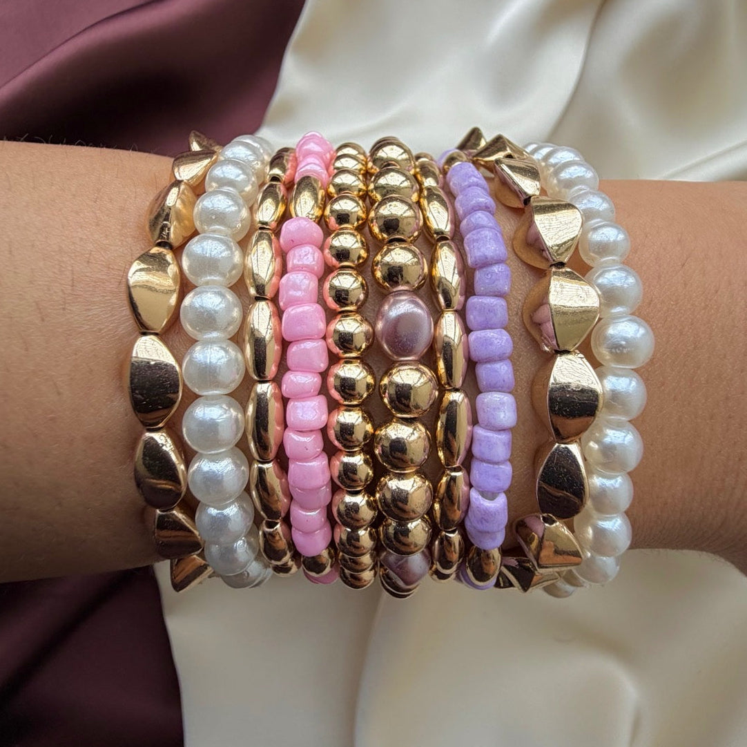 TFC Purple & Pink Gold Plated Bracelet (set of 11)