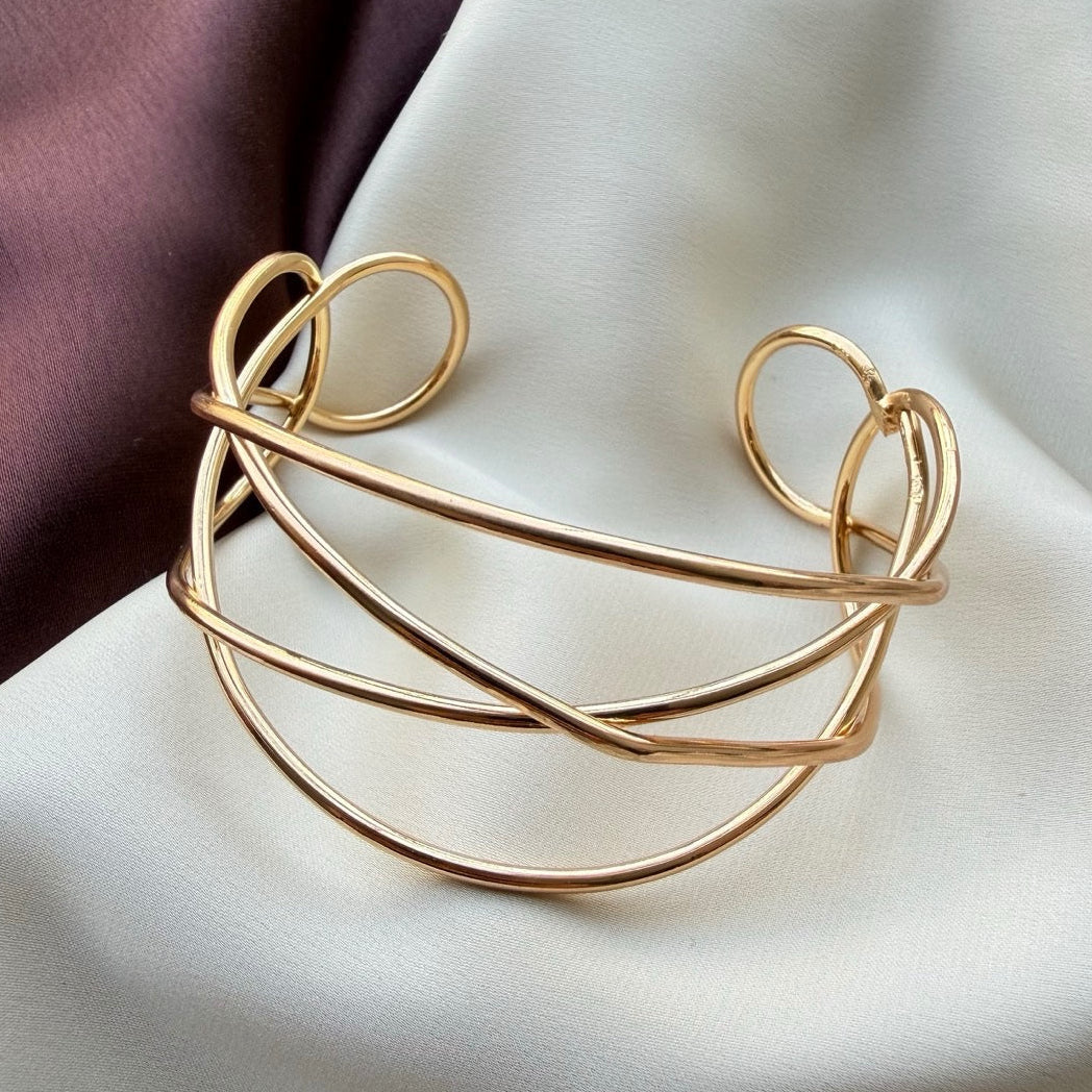 TFC Thin Line Gold Plated Adjustable Cuff