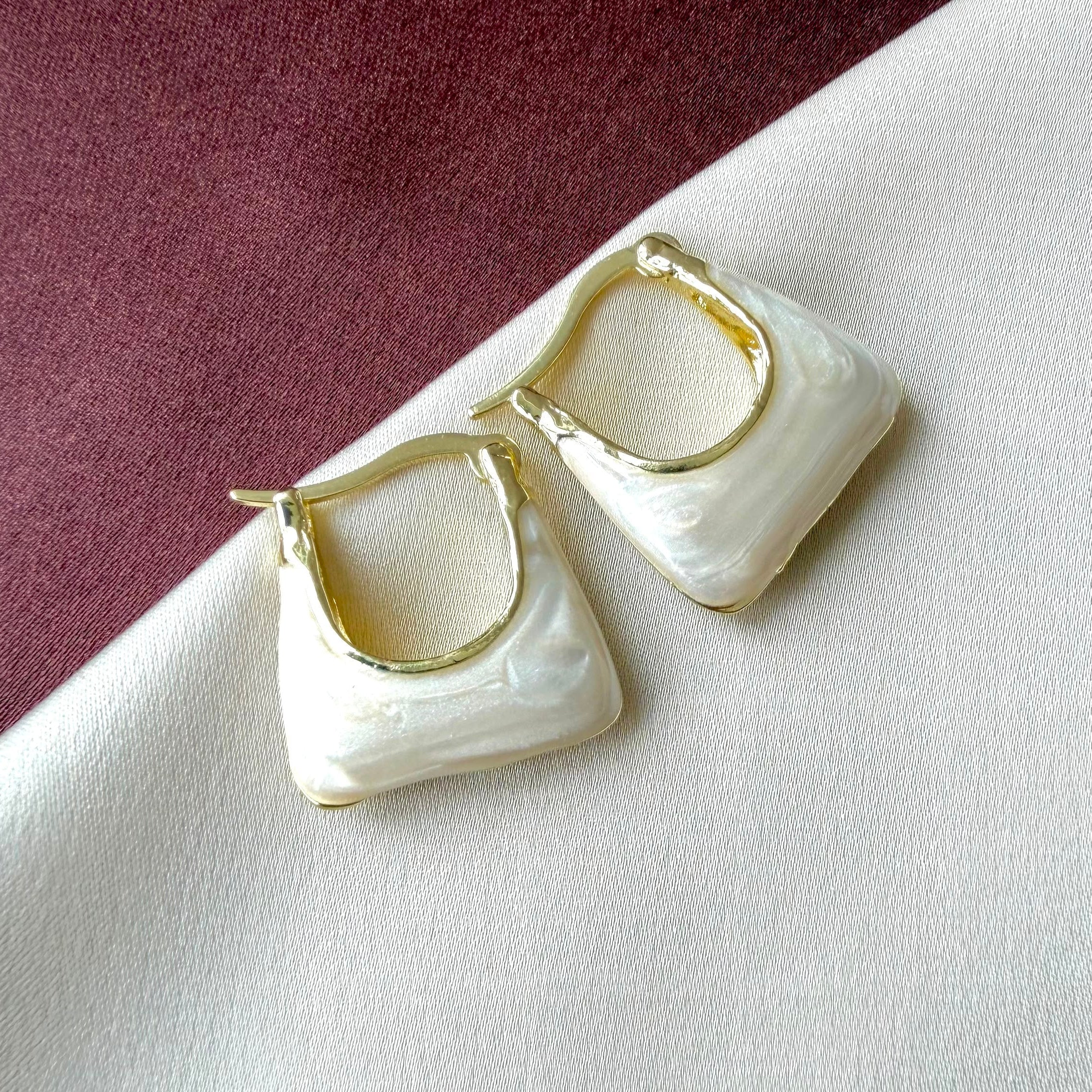 TFC Mini Purse Gold Plated Hoop Earrings