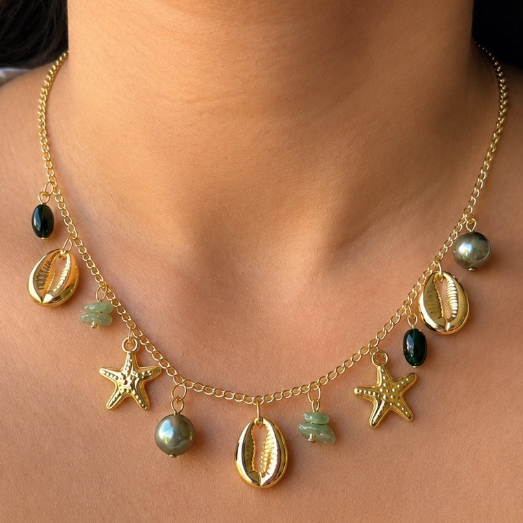 TFC Sea Breeze Charm Gold Plated Necklace
