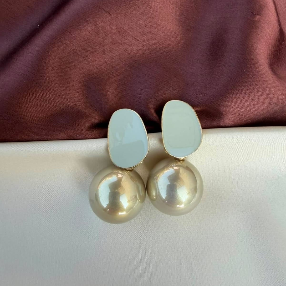 TFC Round Ball Gold Plated Dangler Earrings