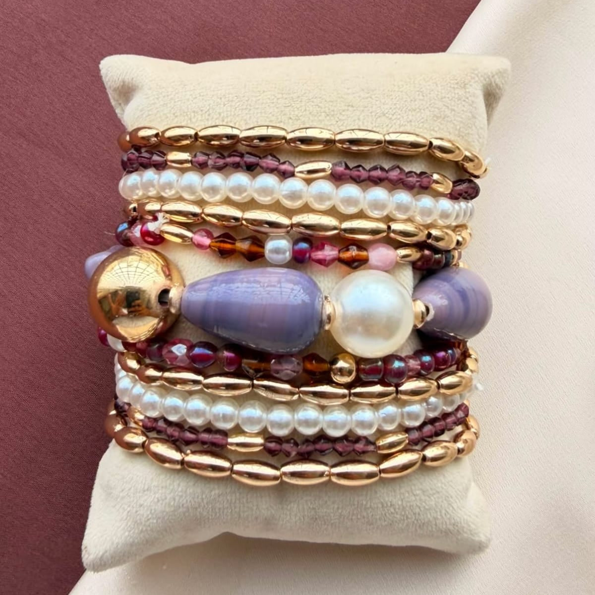 TFC Lavender Glow Gold Plated Bracelet (set of 11)