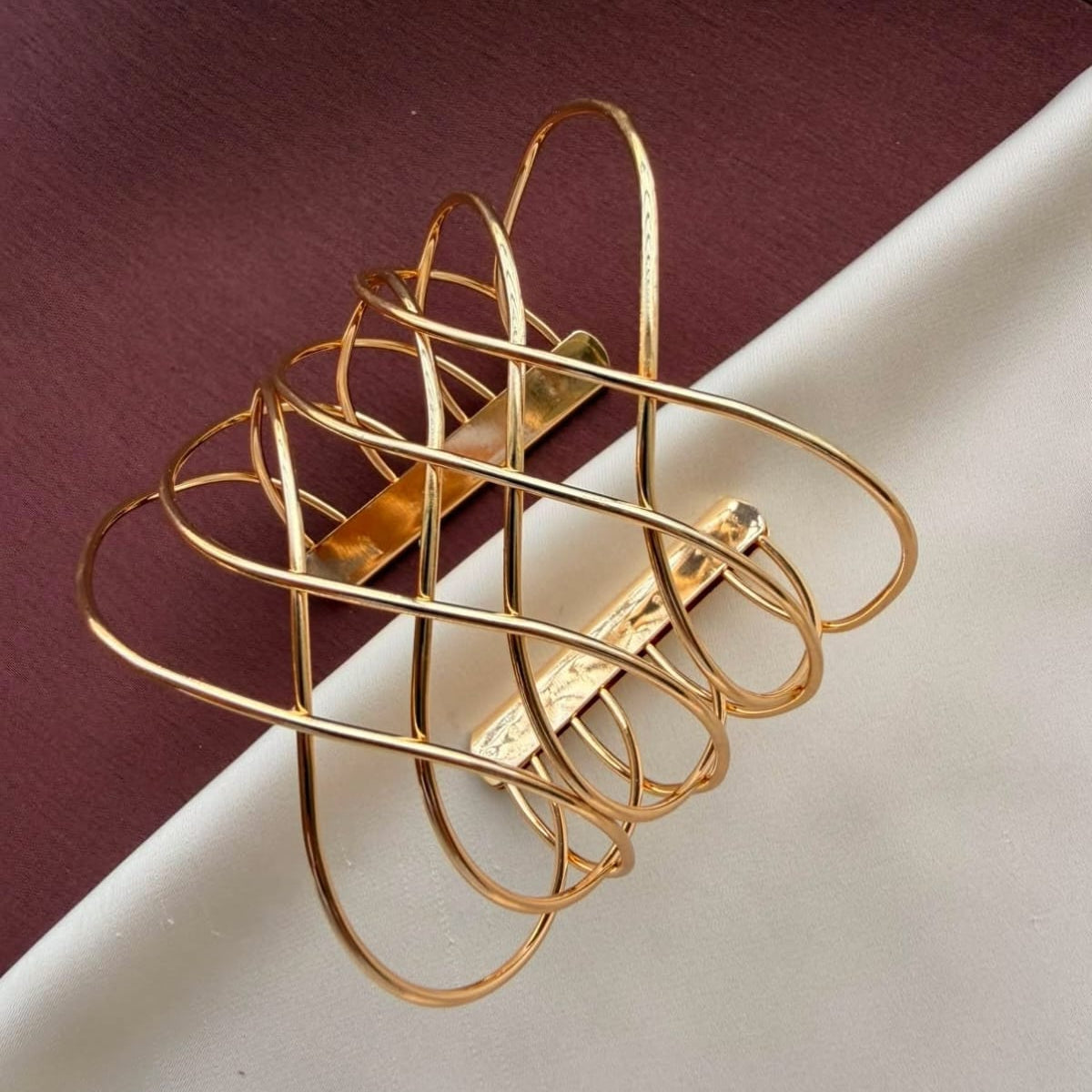 TFC Infinity Loop Gold Plated Bracelet Cuff