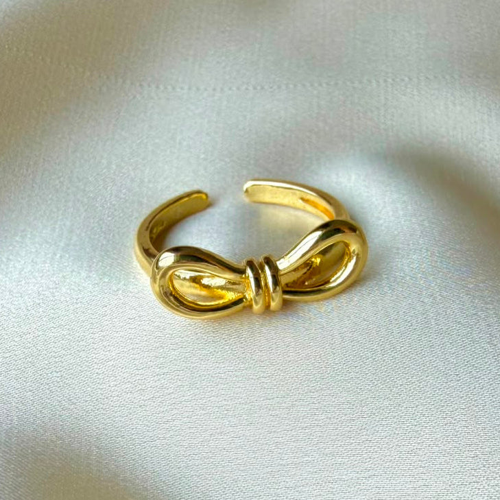 TFC Spark Bow Gold Plated Adjustable Ring
