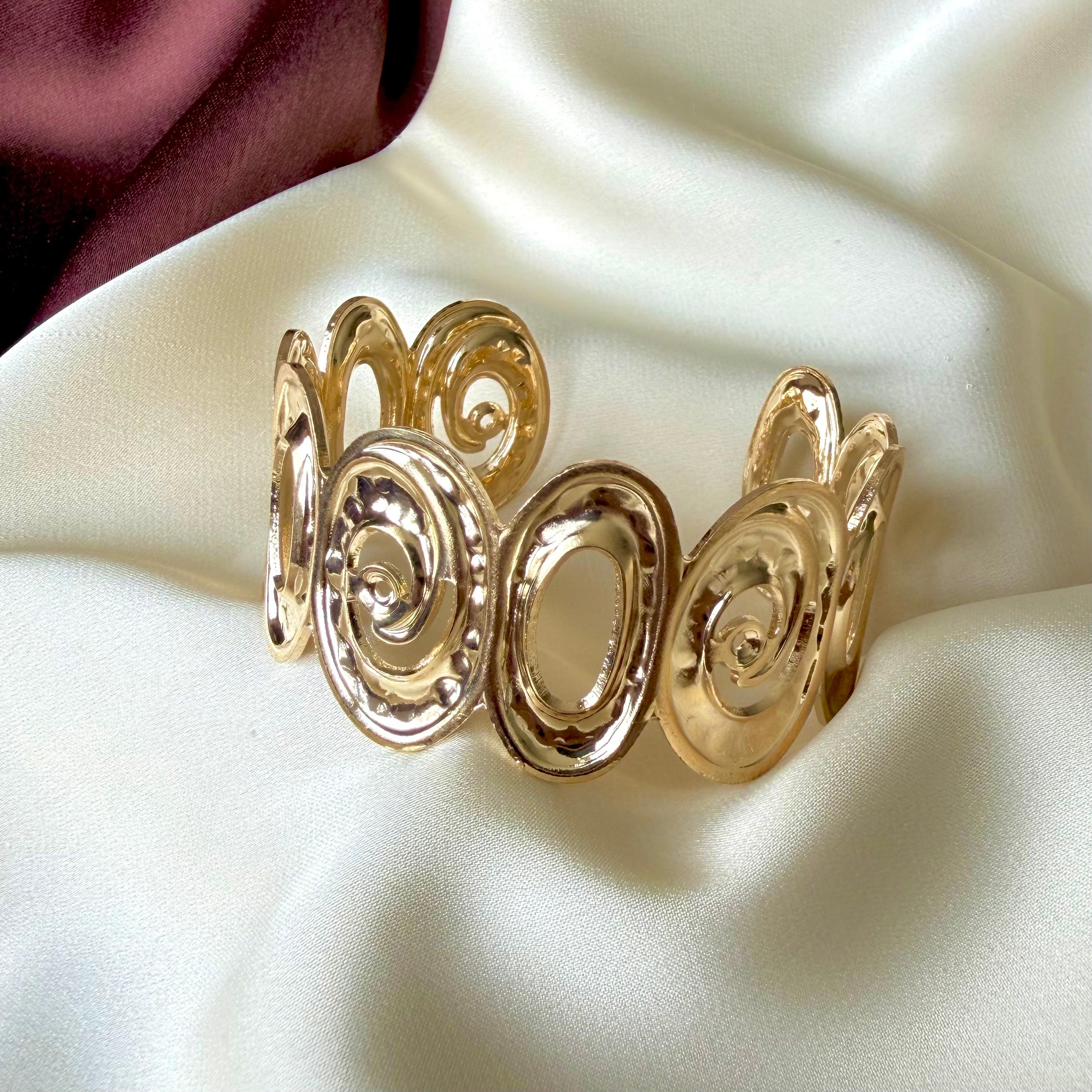 TFC Oval Loop Gold Plated Adjustable Cuff