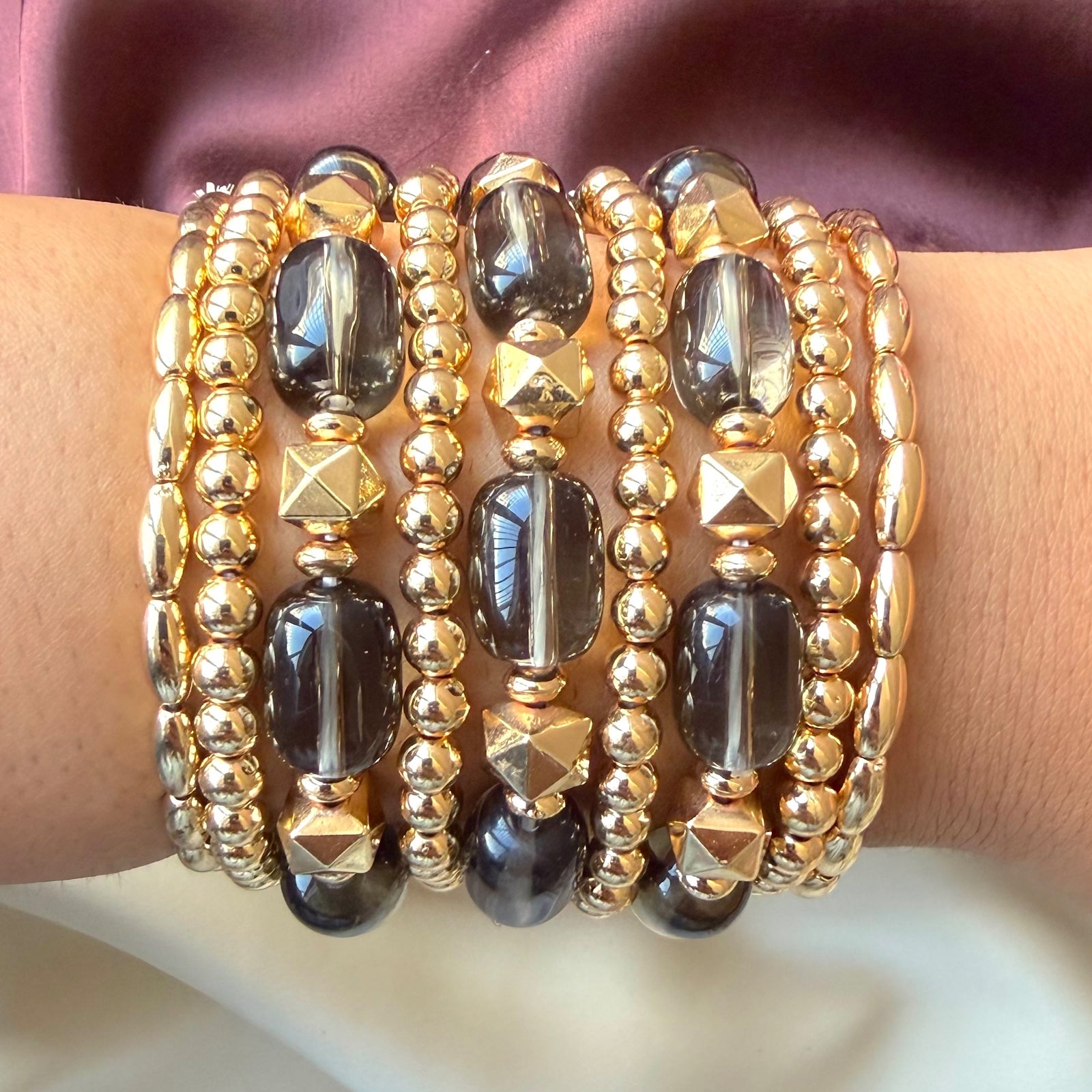 TFC Black Collection Gold Plated Bracelet (Set of9)