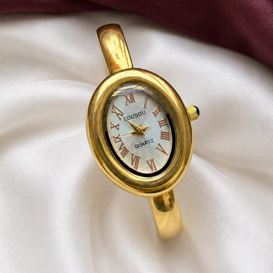 TFC Size 2.6 Trendy Style Gold Plated Bracelet Watch
