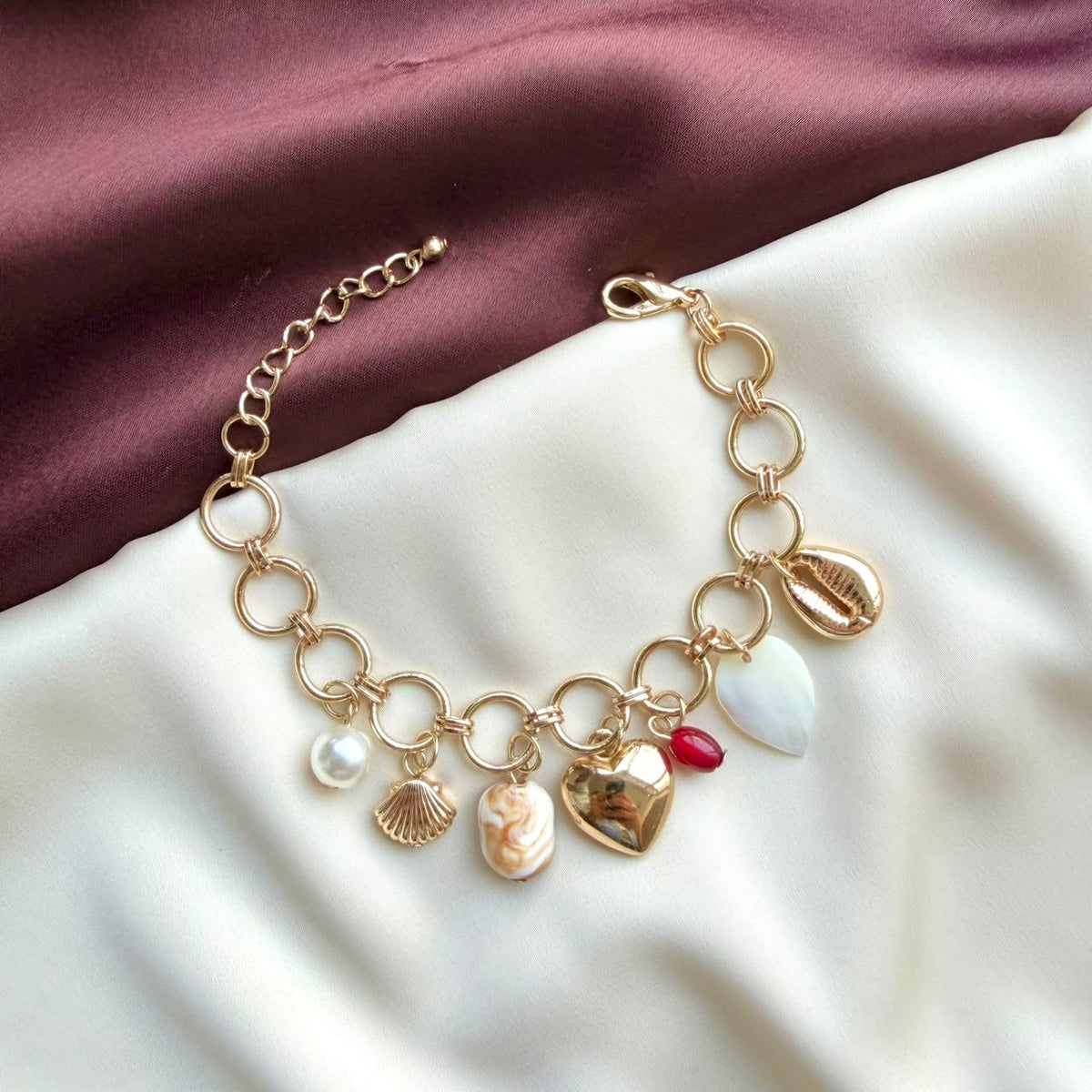 TFC Mermaid Charm Gold Plated Chain Bracelet